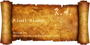 Kindl Aladár névjegykártya